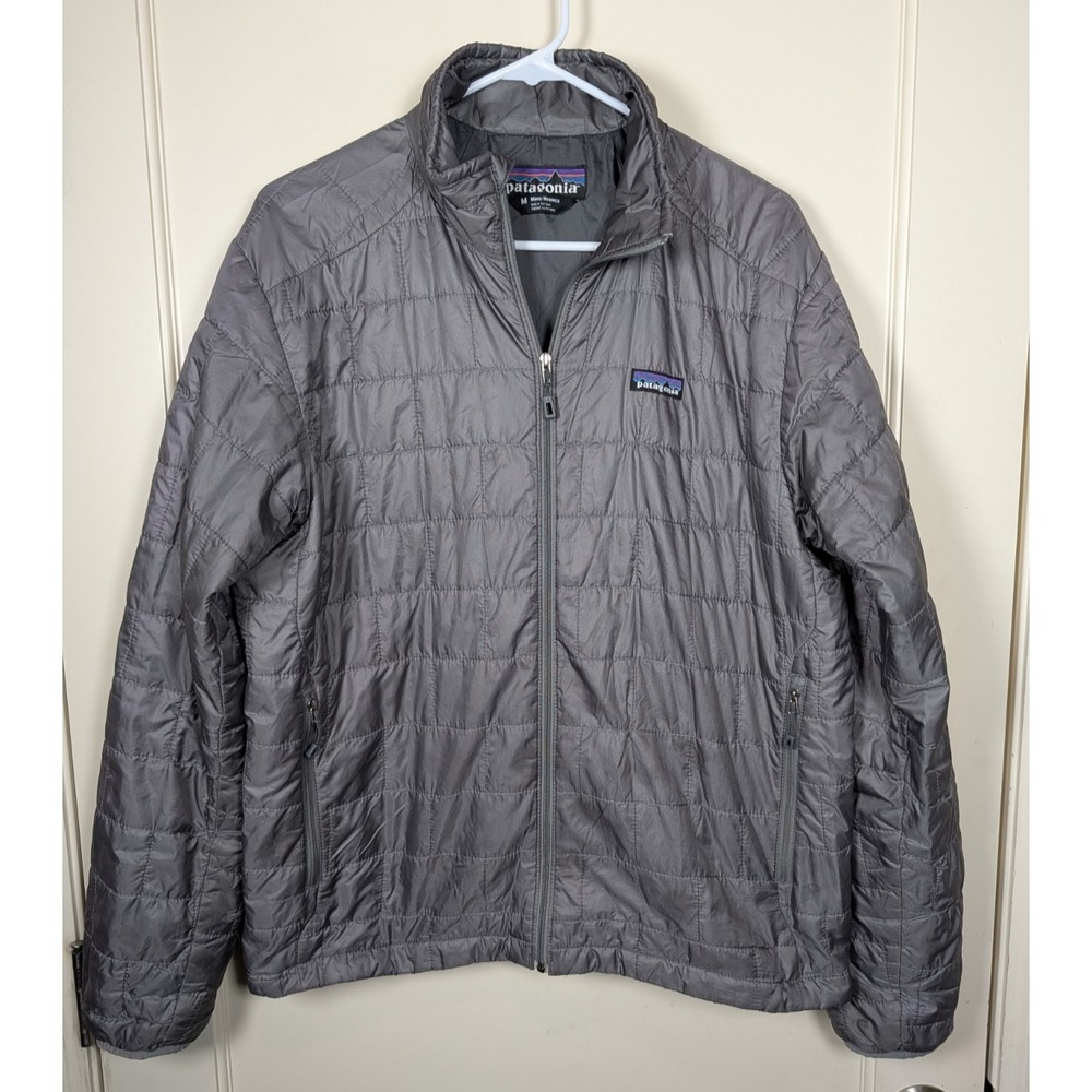 Patagonia Nano Puff Jacket Coat Men's Size M Gray Outdoor Travel Packable